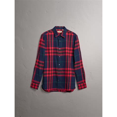 burberry cotton flannel shirt